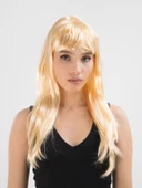 CEYLAN ADAM   Platin Altın Dore Renk Uzun Düz Parti Peruğu thumbnail 3