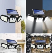 74 LED GÜNEŞ ENERJİLİ HAREKET SENSÖRLÜ 3 TARAFLI SOLAR BAHÇE AYDINLATMA LAMBASI SOKAK LAMBASI thumbnail 3