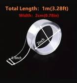 1 METRE ULTRA GÜÇLÜ ÇİFT TARAFLI NANO BANT HALI TABLO RESİM YAPIŞTIRMA BANDI 2 CM EN - 5