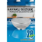 Modacar 28 cm Süzgeç - Makarna Süzgeci Pirinç Meyve Süzgeci 304 Paslanmaz Çelik - 1