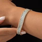 Mavi Mineli Özel Tasarım Altın Bileklik thumbnail 2