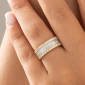 Özel Tasarım Mavi Mineli Altın Yüzük thumbnail 1