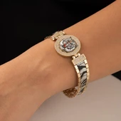 Özel Tasarım Beyaz Kaplan Altın Bileklik thumbnail 1