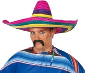 CEYLAN ADAM   Sombrero Meksika Şapkası Renkli Örme Hasır Yetişkin Boy thumbnail 1