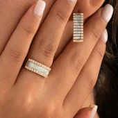 Özel Tasarım Mavi Mineli Altın Yüzük thumbnail 2