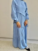 Asuman Kolları Lastikli Tesettür Elbise nq5238 - 5