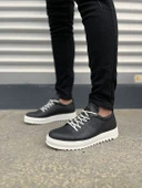 JET-152 Cool Bağcıklı Cilt Erkek Günlük Spor Klasik Ayakkabı CBT - Siyah thumbnail 1