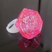 CEYLAN ADAM   Kristal Tasarımlı Led Glow Işıklı 3 Modlu Pembe Yüzük 3.5 x 5 cm - 2