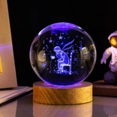 Küçük Prens Tasarımlı Işıklı Cam Küre - 1