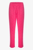 Kadın Pamuklu Çıtır Çiçek Desenli Baby Overloklu Fiyonk Detaylı Uzun Kollu Pijama Takımı - 4