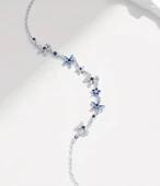 Blue Blossom 925 Ayar Gümüş Çiçek Kadın Bileklik thumbnail 3
