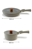 Midas Gri 6 Parça Ayrılabilen Saplı Iç Içe Geçebilen Tencere Tava Seti - 2