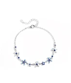 Blue Blossom 925 Ayar Gümüş Çiçek Kadın Bileklik thumbnail 1