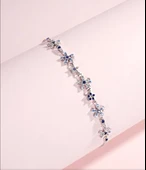 Blue Blossom 925 Ayar Gümüş Çiçek Kadın Bileklik thumbnail 4