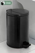 Cigo Pedallı Banyo Mutfak Ofis Çöp Kovası 12 Lt Siyah Iç Kisim Siyah thumbnail 1