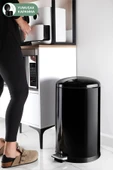 PRİMANOVA BOMBE KAPAKLI ÇÖP KOVASI 40LT SİYAH İÇ KISIM SİYAH thumbnail 2