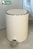 Lenox 5 Lt Pedallı Banyo Mutfak Ofis Çöp Kovası - Bej - 1