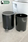 Lenox 5 Lt Pedallı Banyo Mutfak Ofis Çöp Kovası Siyah thumbnail 2
