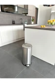Cigo Pedallı Banyo Mutfak Ofis Çöp Kovası 20 Lt Paslanmaz Çelik thumbnail 3
