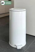 Cigo Pedallı Mutfak Banyo Çöp Kovası 20 Lt Beyaz-iç Kısım Siyah thumbnail 1