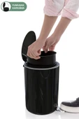 Lenox 5 Lt Pedallı Banyo Mutfak Ofis Çöp Kovası Siyah thumbnail 4