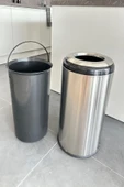 Lima 36 Lt Ağzı Açık Banyo Mutfak Ofis Çöp Kovası Siyah thumbnail 2