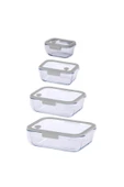 Fika Glace Gri Vakumlu 4 Parça Saklama Kabı Seti - 1