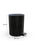 Lenox 5 Lt Pedallı Banyo Mutfak Ofis Çöp Kovası Siyah thumbnail 7