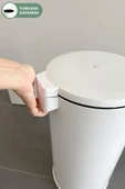 Cigo Pedallı Mutfak Banyo Çöp Kovası 20 Lt Beyaz-iç Kısım Siyah thumbnail 4