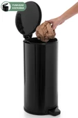 Cigo Pedallı Banyo Mutfak Ofis Çöp Kovası 20 Lt Siyah-ıç Kisim Siyah - 6