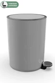 Lenox 5 Lt Pedallı Banyo Mutfak Çöp Kovası Gri thumbnail 3