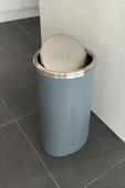 Lenox 35 Lt Döner Kapaklı Mutfak Banyo Ofis Çöp Kovası-Gri thumbnail 2