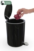 Lenox 5 Lt Pedallı Banyo Mutfak Ofis Çöp Kovası Siyah thumbnail 5