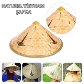 CEYLAN ADAM   Naturel Renk Cambodia Kamboçyalı Vietnam Şapkası PVC Hasır - 2