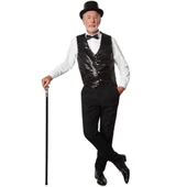 CEYLAN ADAM   Gece Işıltısı Siyah Payetli Pullu Papyon 7x2 cm thumbnail 5