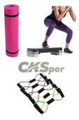 Fitness Set Step Tahtası + Pilates Direnç Bandı + 10 mm Kalın Spor Matı Seti – Evde Spor İçin İdeal - 1