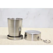 Katlanabilir Tekli Paslanmaz Çelik Shot Bardak 7 cm - 1