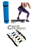 Fitness Set Step Tahtası + Pilates Direnç Bandı + 10 mm Kalın Spor Matı Seti – Evde Spor İçin İdeal - 2