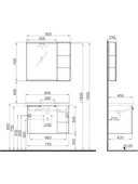 Kale Mare Banyo Dolabı Takımı 80 cm Beyaz-Meşe - 2