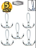 Metal Okyanus Krom Portmanto Askısı Duvar Tipi – 5’li thumbnail 1