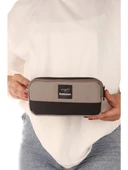 Relaxion Gri İki Gözlü Krinkıl Kumaş Kalem Çantası Kalemlik (173) - 1