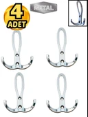 Metal Okyanus Krom Portmanto Askısı Duvar Tipi – 4’lü thumbnail 1