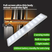 30 LED HAREKET SENSÖRLÜ 20 CM DOLAP İÇİ MUTFAK KORİDOR MERDİVEN AYDINLATMA IŞIĞI LED IŞIK - 7