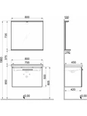 Kale Gris Banyo Dolabı Takımı 80 cm Siyah-Gri - 3