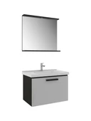 Kale Gris Banyo Dolabı Takımı 80 cm Siyah-Gri - 1