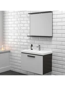 Kale Gris Banyo Dolabı Takımı 80 cm Siyah-Gri - 2