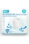 Bioz N95 Maske Beyaz Renk Çift Meltblown Katmanlı 10 Adet - 1