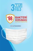 Zigavus 50 Adet Beyaz Cerrahi Maske, 3 Katlı Burun Telli, Rahat Lastik Kulaklıklı - 3