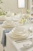 Red Carpet Collection Stream Bone Merope 53 Parça 12 Kişilik Yemek Takımı Platin - 6