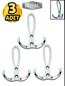 Metal Okyanus Krom Portmanto Askısı Duvar Tipi – 3’lü thumbnail 1